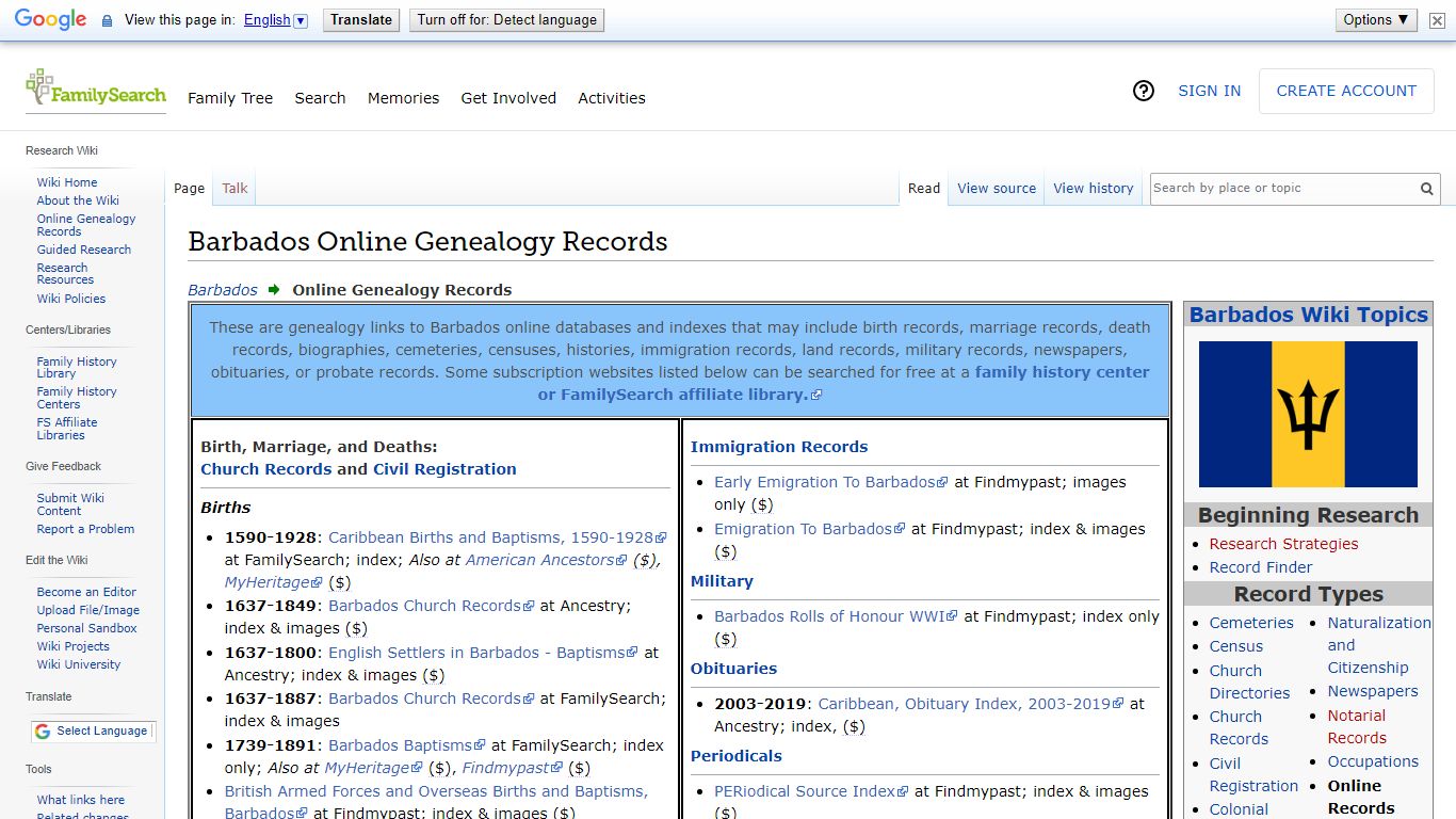 Barbados Online Genealogy Records • FamilySearch