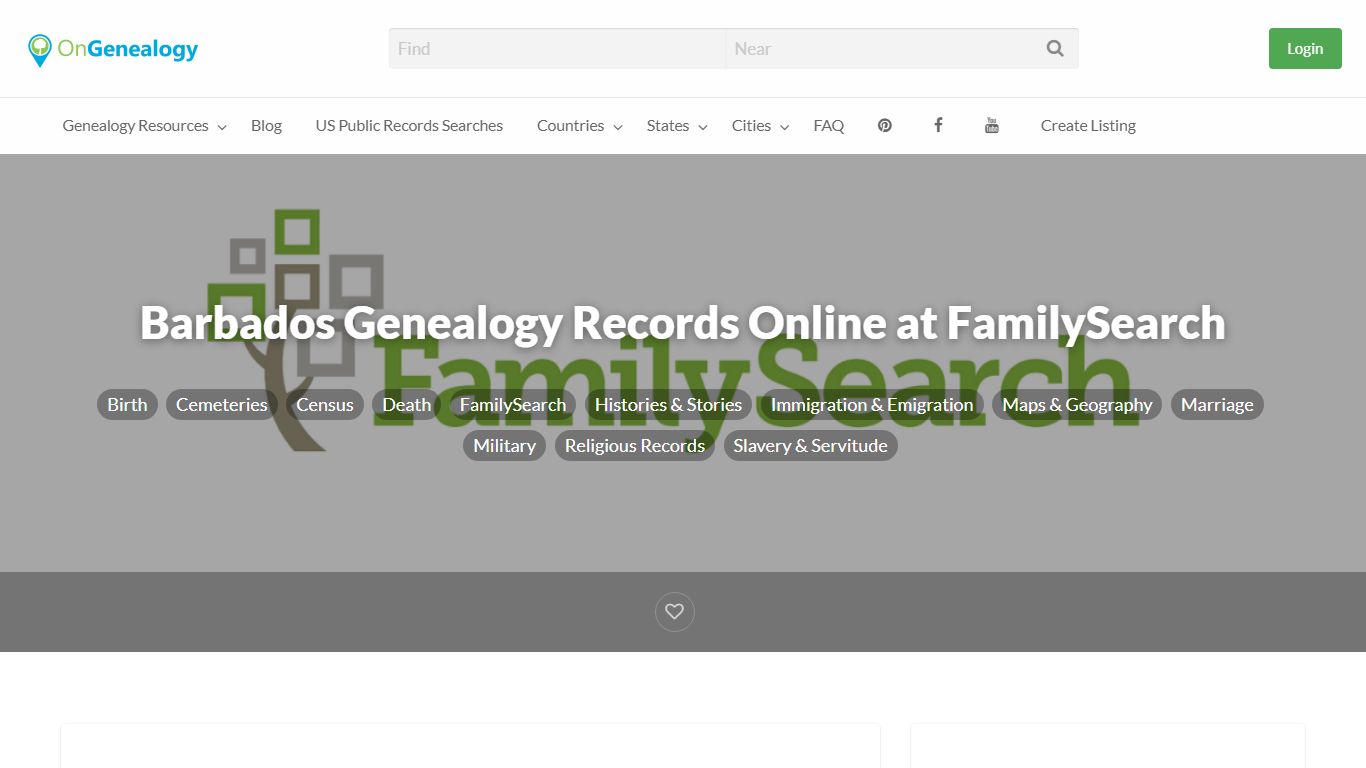 Barbados Genealogy Records Online at FamilySearch ...